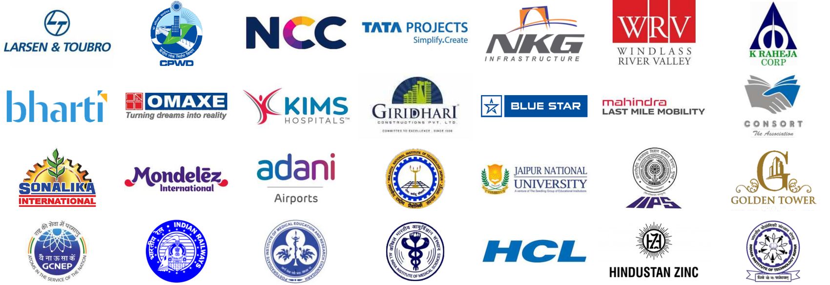 Logos of Vishtech Power customers